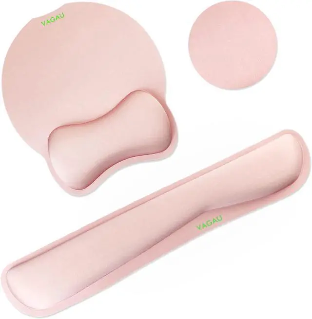 Main image of VAGAU Premium Keyboard Wrist Rest and Mouse Pad Wrist Support, Ergonomic Memory Foam Set for Office, Laptop, Mac, Computer and Gaming,Comfortable Typing &Wrist Pain ReliefPink