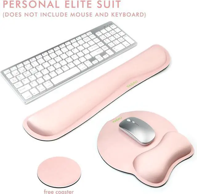 Alt view image 6 of 7 - VAGAU Premium Keyboard Wrist Rest and Mouse Pad Wrist Support, Ergonomic Memory Foam Set for Office, Laptop, Mac, Computer and Gaming,Comfortable Typing &Wrist Pain ReliefPink