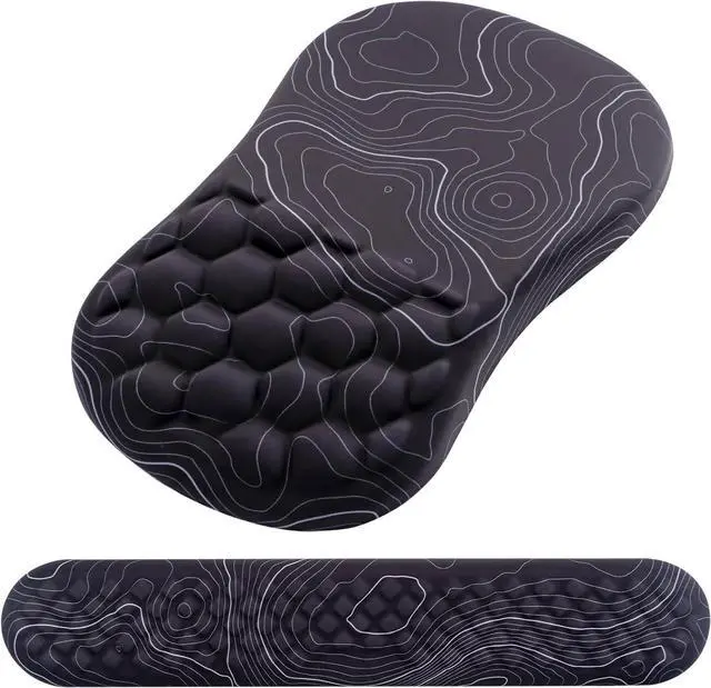 Main image of Mouse Pad Wrist Support, Laokiiy 2 in1 Keyboard Wrist Rest+ Ergonomic Mouse Pad, Non-Slip Wrist Rest for Computer Keyboard, Made Easy Typing & Relieve Wrist Pain(Black White)