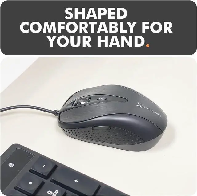 Alt view image 5 of 6 - X9 Wired Keyboard and Mouse Combo | USB Mouse and Keyboard (Mouse Pad Included) Ergonomic Full Size Corded Computer Keyboard and Mouse for PC Windows Desktop Laptop