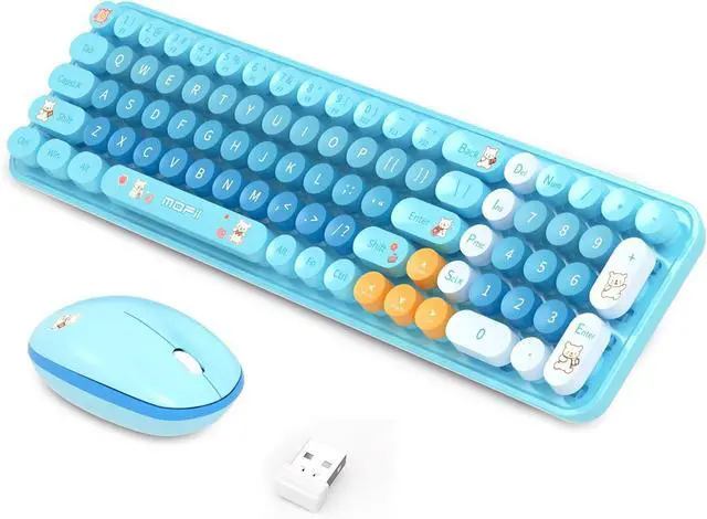 Main image of Wireless Keyboard Mouse, 2.4GHz Compact Quiet Cordless Keyboard and Mouse Combo with Nano USB Receiver for Windows, Laptop, PC, Notebook Blue