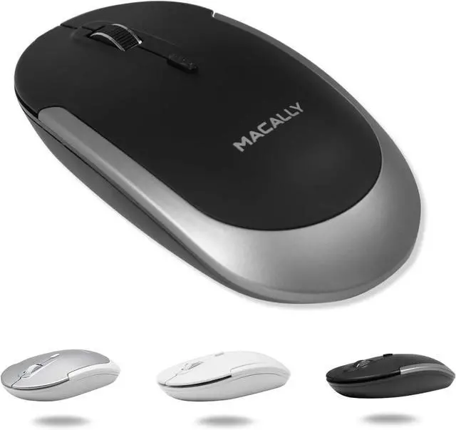 Main image of Macally Wireless Bluetooth Mouse for Mac, MacBook Pro/Air, iPad, Laptop, and PC - Quiet Click and Comfortable Apple Wireless Mouse - Space Gray