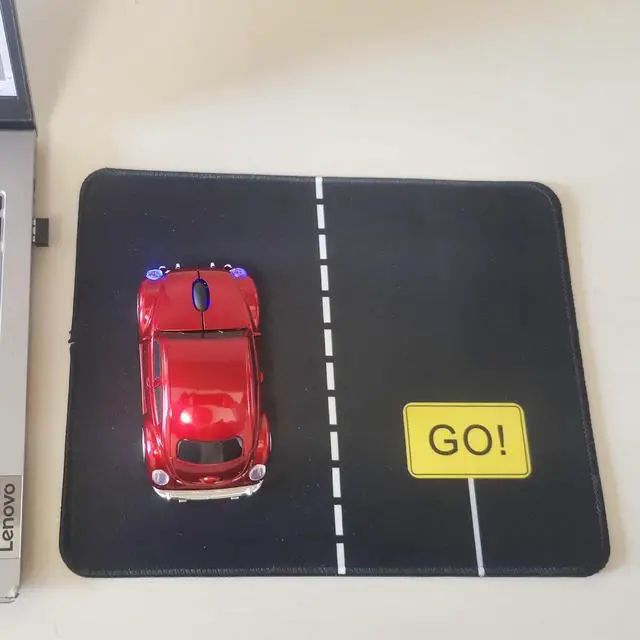 Alt view image 4 of 6 - Car Mouse for Computer, Cool and Cute Car-Shaped Mouse, Wireless 2.4Ghz Optical Mice for Laptop PC Mac (Burgundy)