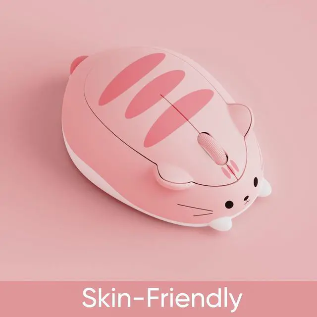 Alt view image 5 of 7 - Akko Cat Theme Wireless Gaming Mouse Pink, Tri-Mode Mouse BT3.0/BT5.0/2.4G, Cute Optical Cordless Cartoon Mice for Computer/Laptop/Desktop/PC, Compatible with Mac/Win (Pink Angie)