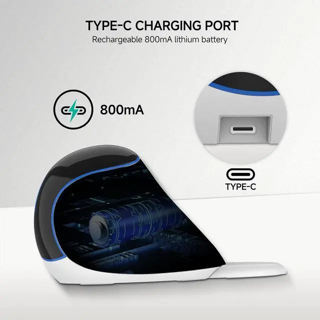 Alt view image 3 of 7 - J-Tech Digital Vertical Ergonomic Wireless Mouse  Bluetooth Dual Mode + USB Dongle, Rechargeable, 2.4GHz, Adjustable DPI 3200, for Laptop, Desktop, PC, Mac [V638W]