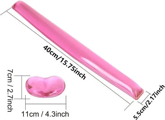 Alt view image 6 of 6 - Gel Keyboard & Mouse Wrist Rest Set - Keyboard Wrist Rest Pad & Mouse Support for Office Gaming Pad Computer Laptop Ergonomic Comfortable Pain Relief-Pink Pad Set