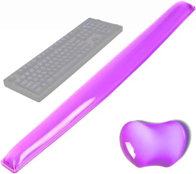 Main image of Silicone Gel Keyboard Wrist Rest Set Plus - ABRONDA Keyboard & Mouse Wrist Support Pad Office, Computer, Laptop, Mac - Durable, Comfortable and Pain Relief- Purple Set