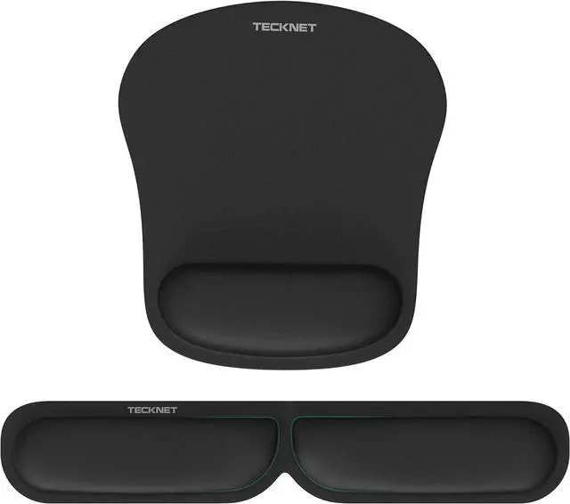 Main image of TECKNET Ergonomic Keyboard Wrist Rest and Mouse Pad, Foldable Memory Foam Wrist Rest for Computer Keyboard, Durable Mousepad for Computer Laptop Mac, Lightweight for Easy Typing and Pain Relief, Black