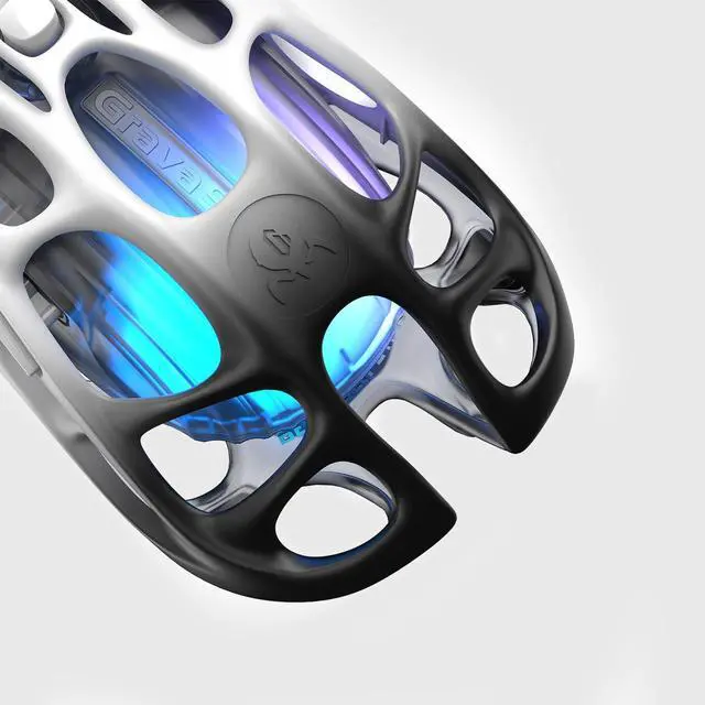 Alt view image 3 of 6 - GravaStar Mercury M1 Pro Wireless Gaming Mouse  26,000 DPI PAW3395DM Sensor - Magnesium Alloy - Wired / 2.4GHz / Bluetooth - 5 Programmable Buttons - Up to 200-Hour Battery - Gradient Black