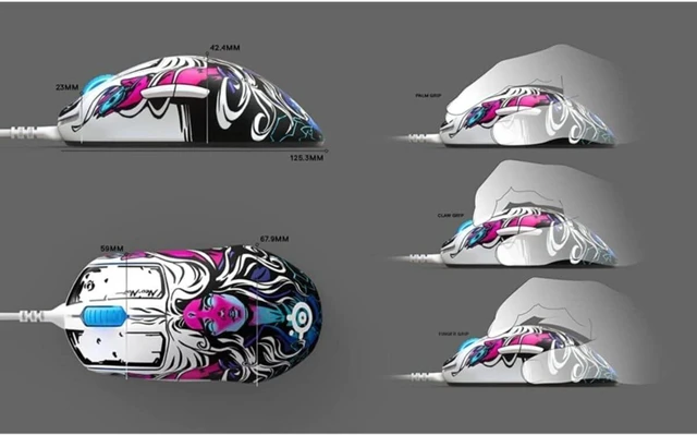 Alt view image 7 of 7 - SteelSeries Prime Neo Noir - FPS Gaming Mouse 18,000 CPI TrueMove Pro Optical Sensor 5 Programmable Buttons Magnetic Optical Switches Brilliant Prism RGB Lighting