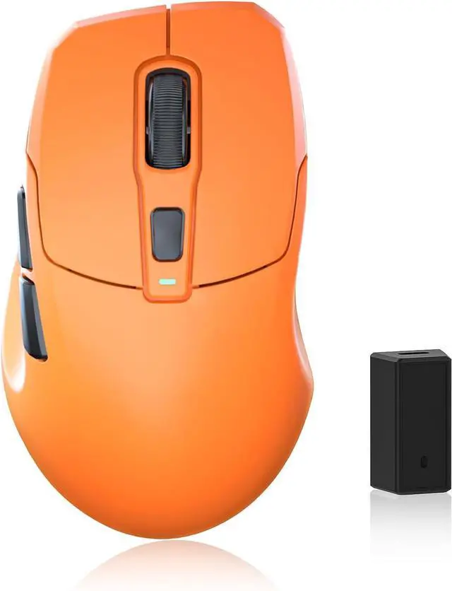 Main image of Wireless Gaming Mouse, 26000 DPI, 8K Polling Rate, Tri-Mode 2.4GHz/USB-C/Bluetooth Ergonomic Mouse, Web-Driven, Ice-Cooling Coating, Rechargeable Gaming Mice for Laptop/PC/Mac/Xbox, Orange