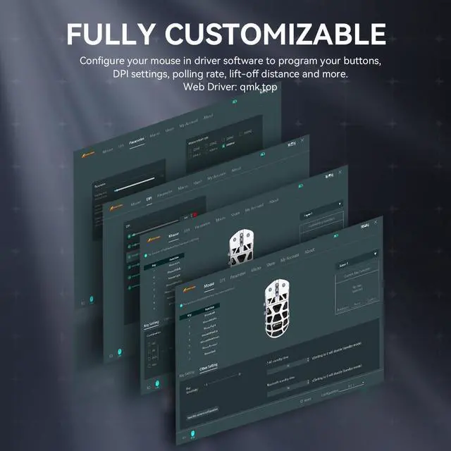 Alt view image 7 of 7 - ATTACK SHARK R3 46g Superlight Magnesium Alloy Wireless Gaming Mouse, BT/2.4Ghz/Wired Computer Mouse, 8000Hz Wireless Polling Rate, PAW3395 26K DPI Sensor, Programmable Mice, PC/Laptop/Mac (White)