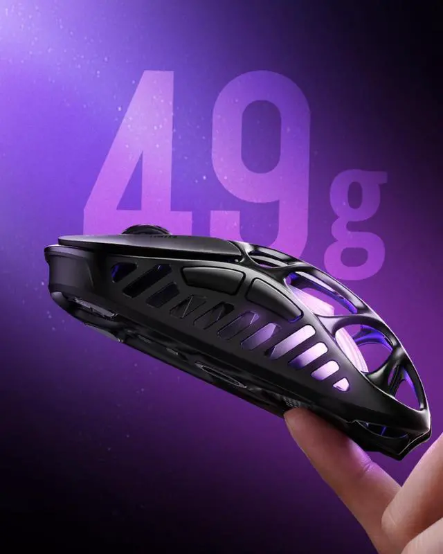 Alt view image 2 of 7 - GravaStar Mercury X Wireless Gaming Mouse  32,000 DPI PAW 3950 Sensor, 1000Hz Polling Rate, Only 49g, Magnesium Alloy Hollow Frame, RGB Lighting, 5 Programmable Buttons