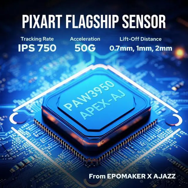 Alt view image 3 of 7 - EPOMAKER Click Gaming Mouse Wireless 2.4Ghz/Bluetooth/Type-C, 800 to 42,000 DPI Adjustable, 8K Polling Rate, 500mAh, Lightweight Optical Mouse, for PC/Mac/Linux (White)