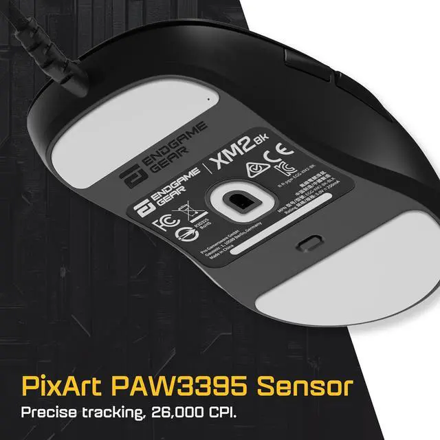 Alt view image 3 of 6 - ENDGAME GEAR XM2 8k Gaming Mouse  8000Hz Polling Rate, Kailh GX Switches, PixArt PAW3395 Sensor, Ultra-Light 52 g, Black Edition