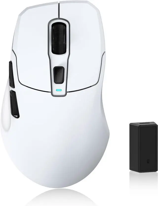 Main image of Wireless Gaming Mouse, 26000 DPI, 8K Polling Rate, Tri-Mode 2.4GHz/USB-C/Bluetooth Ergonomic Mouse with Web-Driven, Ice-Cooling Coating, Rechargeable Gaming Mice for Laptop/PC/Mac/Xbox, White