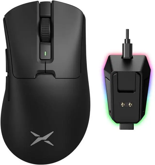 Main image of DeLUX M900PRO Wireless Gaming Mouse, 8000Hz Polling Rate, RGB Charging Dock, 63g Ergonomic Design, PAW3395 Sensor with 26000DPI, Programmable Buttons (Black)
