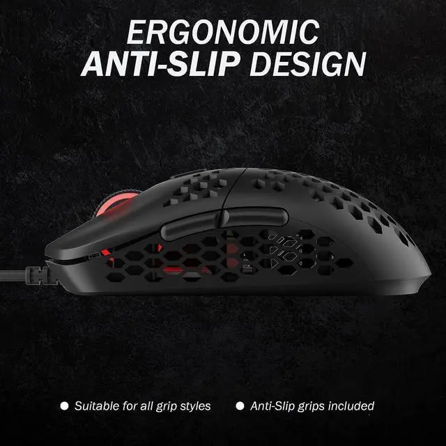 Alt view image 7 of 7 - HK Gaming Mira M Ultra Lightweight RGB Gaming Mouse | Honeycomb Shell | 63 Grams | max 12000 cpi | USB Wired | 6 programmable Buttons | On-Board Memory | Anti Slip Grips | Mira-M Black
