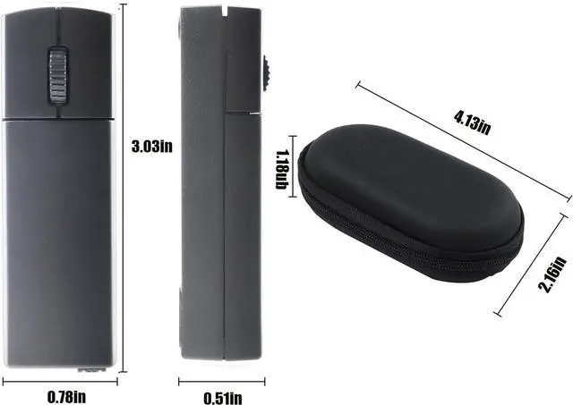 Alt view image 6 of 6 - Wireless Mini Finger Mouse, Silent Dual-Mode Bluetooth & 2.4GHz, Ergonomic, Portable PC Mouse with Case, Compatible with MacBook, Chromebook