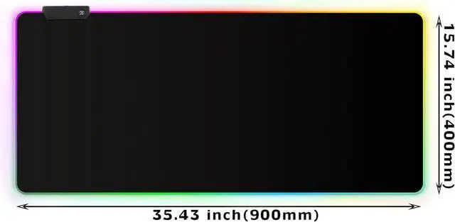 Alt view image 4 of 7 - Meffort Inc RGB Gaming Mouse Pad - Extra Large XXL LED Gaming Mouse Mat with Custom Design Stitched Edges (35.4 x 15.7 Inch, Black)