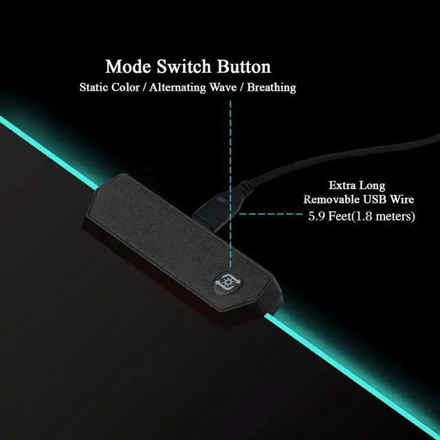 Alt view image 3 of 7 - Meffort Inc RGB Gaming Mouse Pad - Extra Large XXL LED Gaming Mouse Mat with Custom Design Stitched Edges (35.4 x 15.7 Inch, Black)