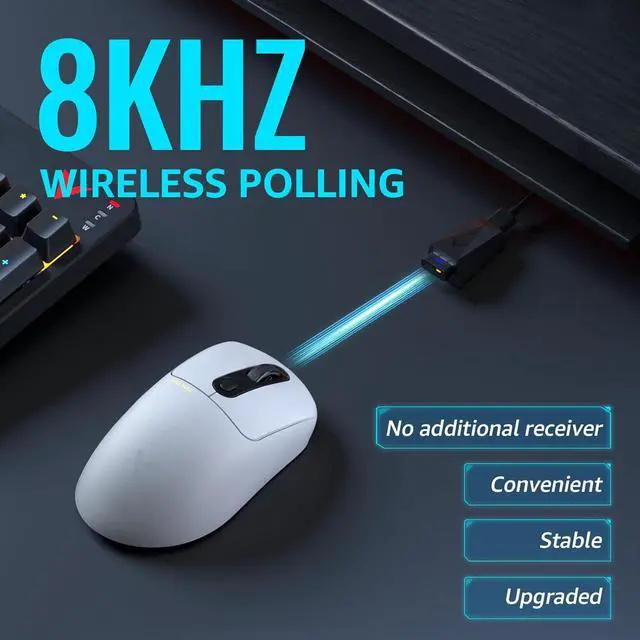Alt view image 3 of 7 - Rapoo VT3PRO MAX Wireless Gaming Mouse, 59g Superlight, 8KHz Polling, PAW 3950 Ultimate Optical Sensor, 30K Independent X/Y DPI, 1+8 Programmable Buttons, 200H Battery Life, Classic Shape, PC, White