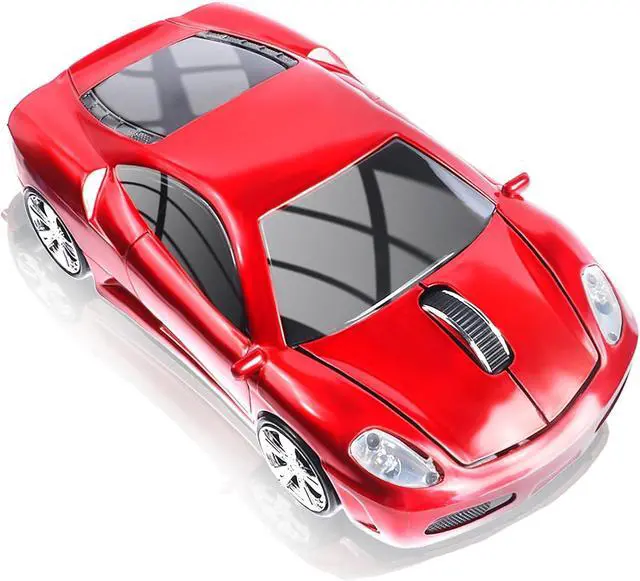 Main image of elec Space Wireless Mouse, 2.4GHz Cool Sport Car Shape Computer Mouse 1600 DPI Optical Cordless Mice with USB Receiver for PC Laptop Computer Notebook (Red)