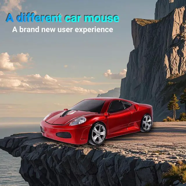 Alt view image 2 of 6 - elec Space Wireless Mouse, 2.4GHz Cool Sport Car Shape Computer Mouse 1600 DPI Optical Cordless Mice with USB Receiver for PC Laptop Computer Notebook (Red)