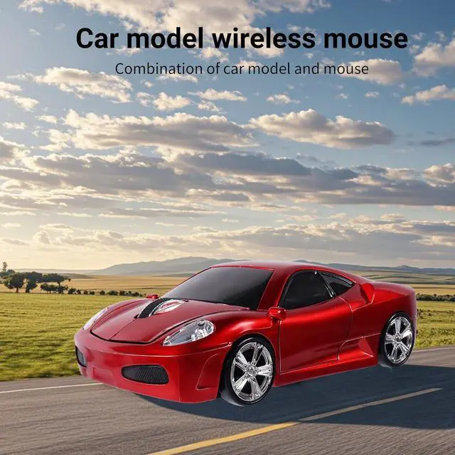 Alt view image 3 of 6 - elec Space Wireless Mouse, 2.4GHz Cool Sport Car Shape Computer Mouse 1600 DPI Optical Cordless Mice with USB Receiver for PC Laptop Computer Notebook (Red)
