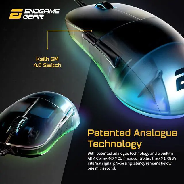 Alt view image 4 of 6 - ENDGAME GEAR XM1 RGB Gaming Mouse, Programmable Mouse with 6 Buttons and 16,000 DPI, 2.75 oz., Dark Frost