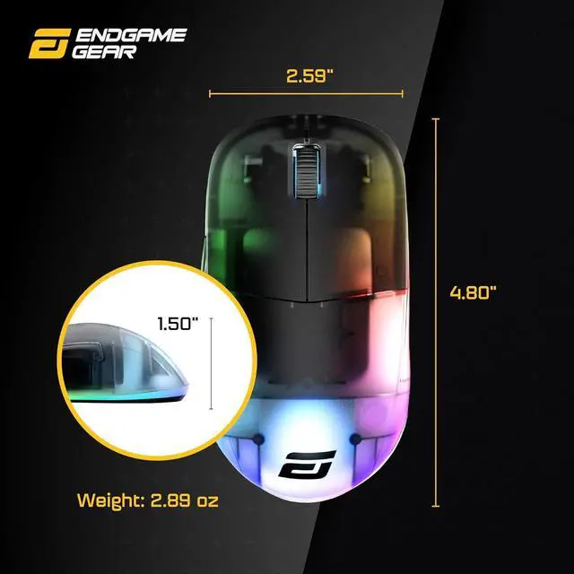 Alt view image 6 of 6 - ENDGAME GEAR XM1 RGB Gaming Mouse, Programmable Mouse with 6 Buttons and 16,000 DPI, 2.75 oz., Dark Frost
