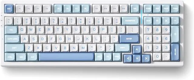 Main image of MCHOSE G98 PRO Wireless Gaming Keyboard, Tri-Mode Connection Mechanical Keyboard, Hot Swappable Custom Gasket Structure, Pre-lubed Linear Switches, Double Shot PBT Keycaps, RGB LED Backlit, Blue&White