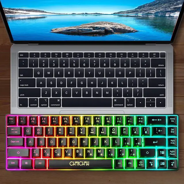 Alt view image 4 of 7 - 60% Gaming LED Keyboard RGB 68 Keys Layout Wired Keypad with 10 Preset Effects Mechanical Switch Feel Compatible with PC Mac Linux Xbox one PS4 PS5