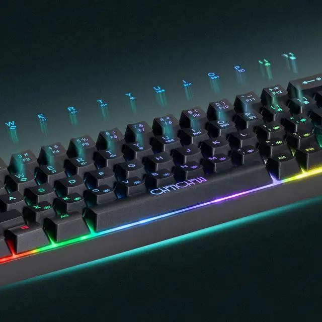 Alt view image 5 of 7 - 60% Gaming LED Keyboard RGB 68 Keys Layout Wired Keypad with 10 Preset Effects Mechanical Switch Feel Compatible with PC Mac Linux Xbox one PS4 PS5