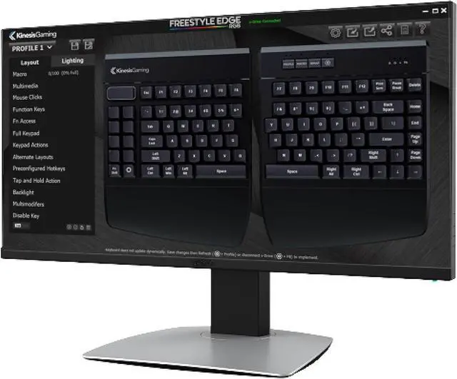 Alt view image 5 of 6 - KINESIS USB GAMING Freestyle Edge RGB Split Mechanical Keyboard (MX Blue)