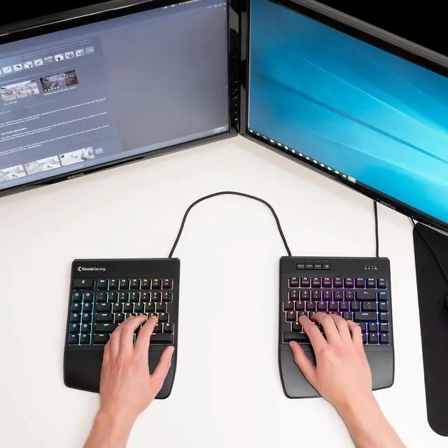 Alt view image 6 of 6 - KINESIS USB GAMING Freestyle Edge RGB Split Mechanical Keyboard (MX Blue)