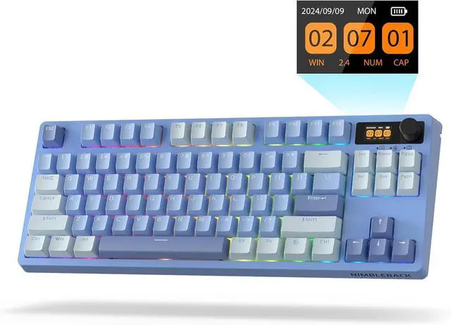 Main image of LTC Nimbleback NB841 PRO 75% Wireless Mechanical Keyboard w/Display Screen & Knob, 2.4G/ BT/USB-C Wired RGB 84 Keys Gaming Keyboard, 3-Layer Dampener, Hot Swap PCB, Software Support, Linear Switch