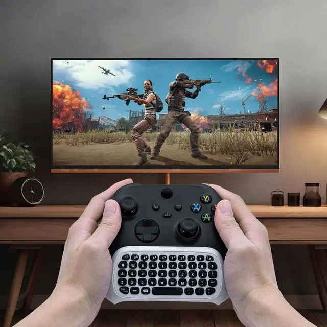 Alt view image 2 of 7 - Mcbazel Mini Game Keyboard 2.4G Receiver Wireless Chatpad Message with 3.5MM Audio Jack for Xbox One/Xbox One X/Xbox One S/Xbox Series X/Xbox Series S - White