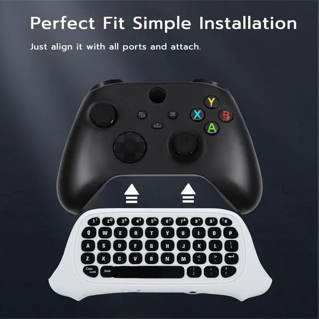 Alt view image 6 of 7 - Mcbazel Mini Game Keyboard 2.4G Receiver Wireless Chatpad Message with 3.5MM Audio Jack for Xbox One/Xbox One X/Xbox One S/Xbox Series X/Xbox Series S - White