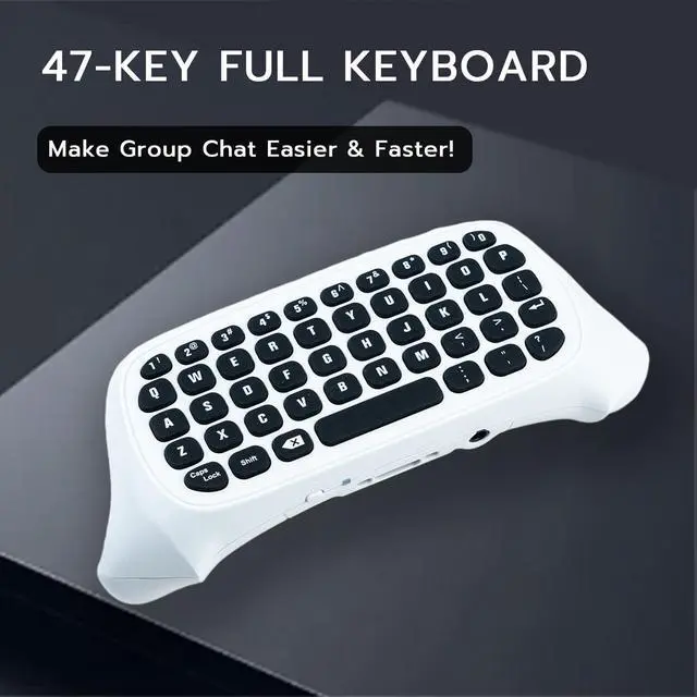 Alt view image 5 of 7 - Mcbazel Mini Game Keyboard 2.4G Receiver Wireless Chatpad Message with 3.5MM Audio Jack for Xbox One/Xbox One X/Xbox One S/Xbox Series X/Xbox Series S - White