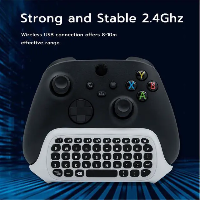 Alt view image 7 of 7 - Mcbazel Mini Game Keyboard 2.4G Receiver Wireless Chatpad Message with 3.5MM Audio Jack for Xbox One/Xbox One X/Xbox One S/Xbox Series X/Xbox Series S - White