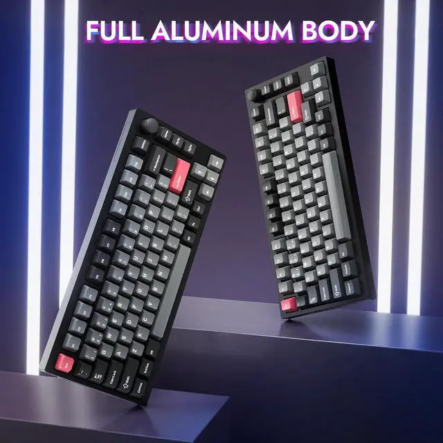 Alt view image 5 of 7 - P1 Pro Wireless Custom Mechanical Keyboard, Full Aluminum 2.4 GHz Bluetooth RGB Backlit 75% Layout with Hot-swappable KEYCHRON Super Brown Switch Compatible with Mac Windows Linux