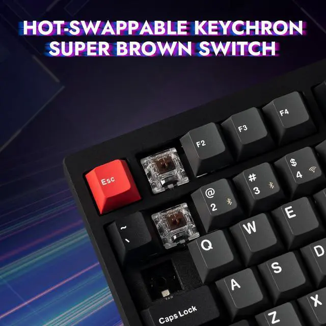 Alt view image 6 of 7 - P1 Pro Wireless Custom Mechanical Keyboard, Full Aluminum 2.4 GHz Bluetooth RGB Backlit 75% Layout with Hot-swappable KEYCHRON Super Brown Switch Compatible with Mac Windows Linux