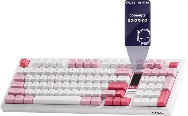 Main image of Akko 5098B Wireless Gaming Keyboard with Screen, Prunus Lannesiana Hot-Swappable Mechanical Keyboard with Scroll Wheel, Numberpad, RGB Gasket Keyboard, Piano Pre Lubed Switch
