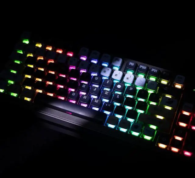 Alt view image 3 of 7 - GK GAMAKAY LK75 75% Gasket Mechanical Keyboard with 2 in 1 TFT Smart Display&Knob, Bluetooth 5.0/2.4GHz/USB-C Wired MDA Profile Keycaps 83 Keys RGB Hot Swap Gaming Keyboard (Mercury Swicth)