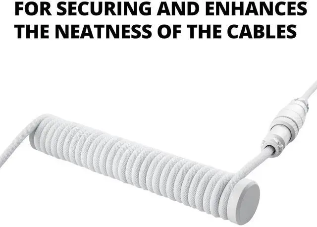 Alt view image 3 of 5 - G-Unit Pro Custom for Gaming Keyboard Coiled Cable Accessory, Cable Organizer, White Color