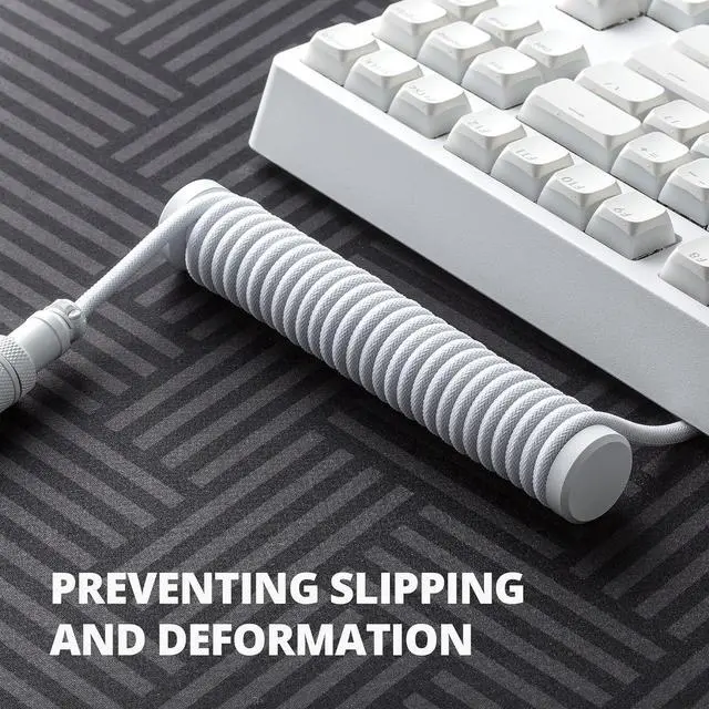 Alt view image 4 of 5 - G-Unit Pro Custom for Gaming Keyboard Coiled Cable Accessory, Cable Organizer, White Color