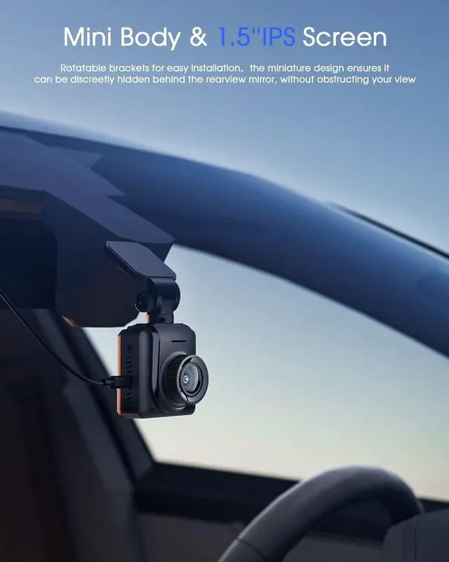 Alt view image 7 of 7 - Dash Cam WiFi 2K, Car Camera with APP, External GPS, Front Dash Camera for Cars, Mini Dashcams, WDR Night Vision, 24H Parking Monitor, Loop Recording, G-Sensor