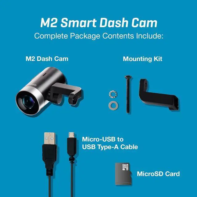 Alt view image 7 of 7 - Escort M2 Smart Dash Cam  1080P Full HD Video Dash Cam, Incident Reports, Parking Mode, Drive Smarter App, Wi-Fi & GPS, 16GB Micro SD Card, Compatible with MAX 360c, MAX 360
