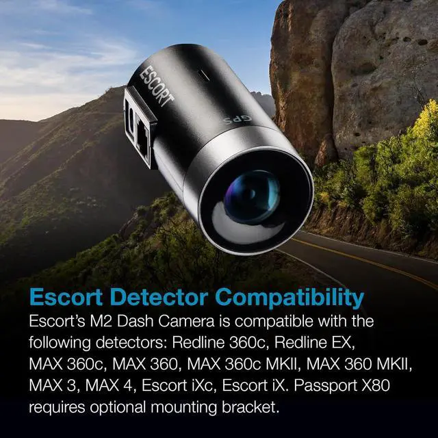 Alt view image 5 of 7 - Escort M2 Smart Dash Cam  1080P Full HD Video Dash Cam, Incident Reports, Parking Mode, Drive Smarter App, Wi-Fi & GPS, 16GB Micro SD Card, Compatible with MAX 360c, MAX 360